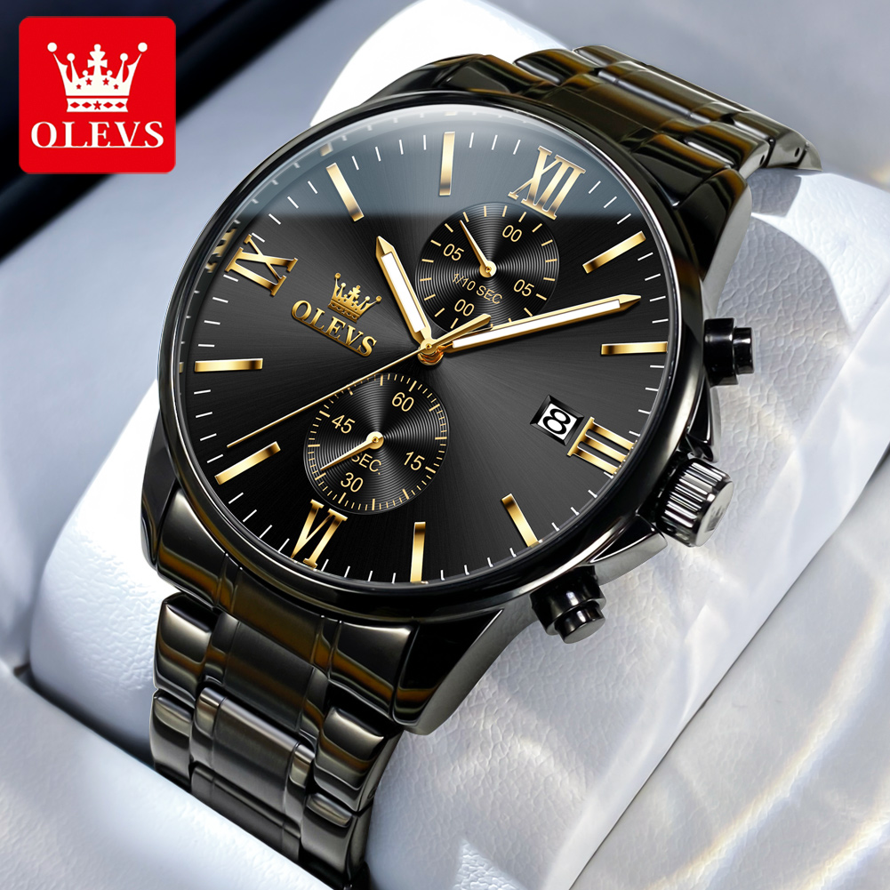 Luxury Watch Investment - OLEVS 2886 남성용 클래식 블랙 쿼츠