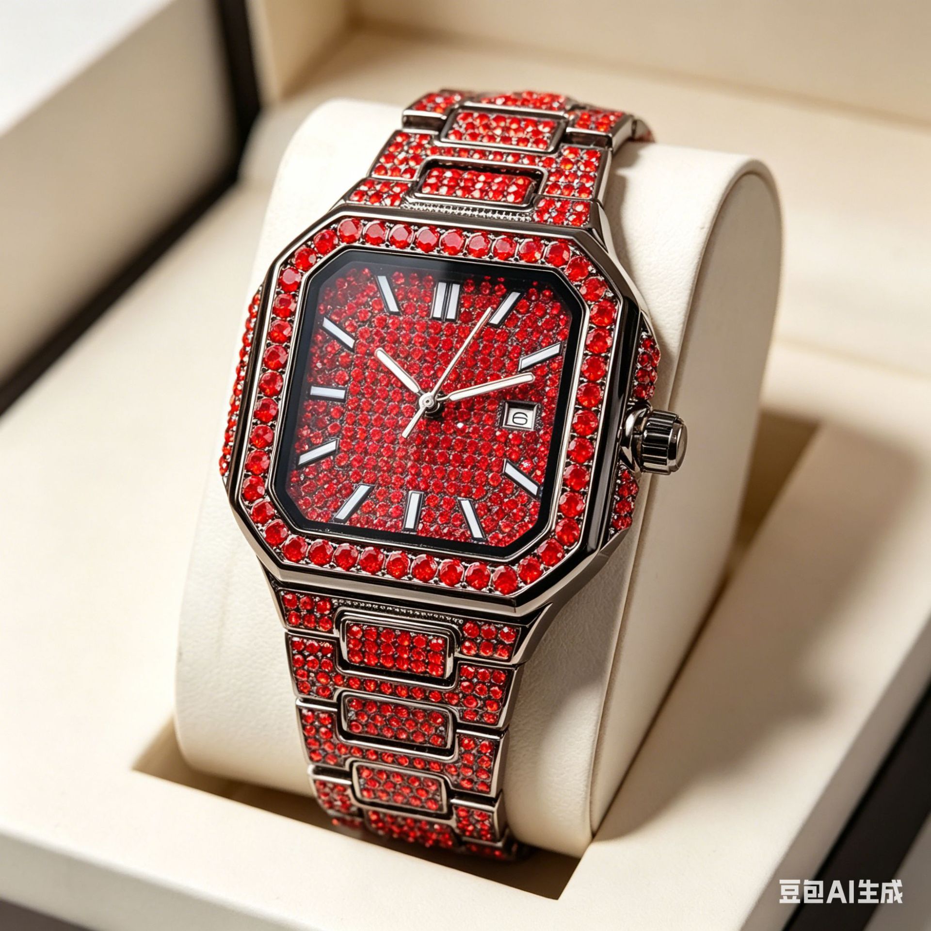 Luxury Watch Iceberg - 럭셔리 스퀘어 아이스 다이아몬드 쿼츠 남성용