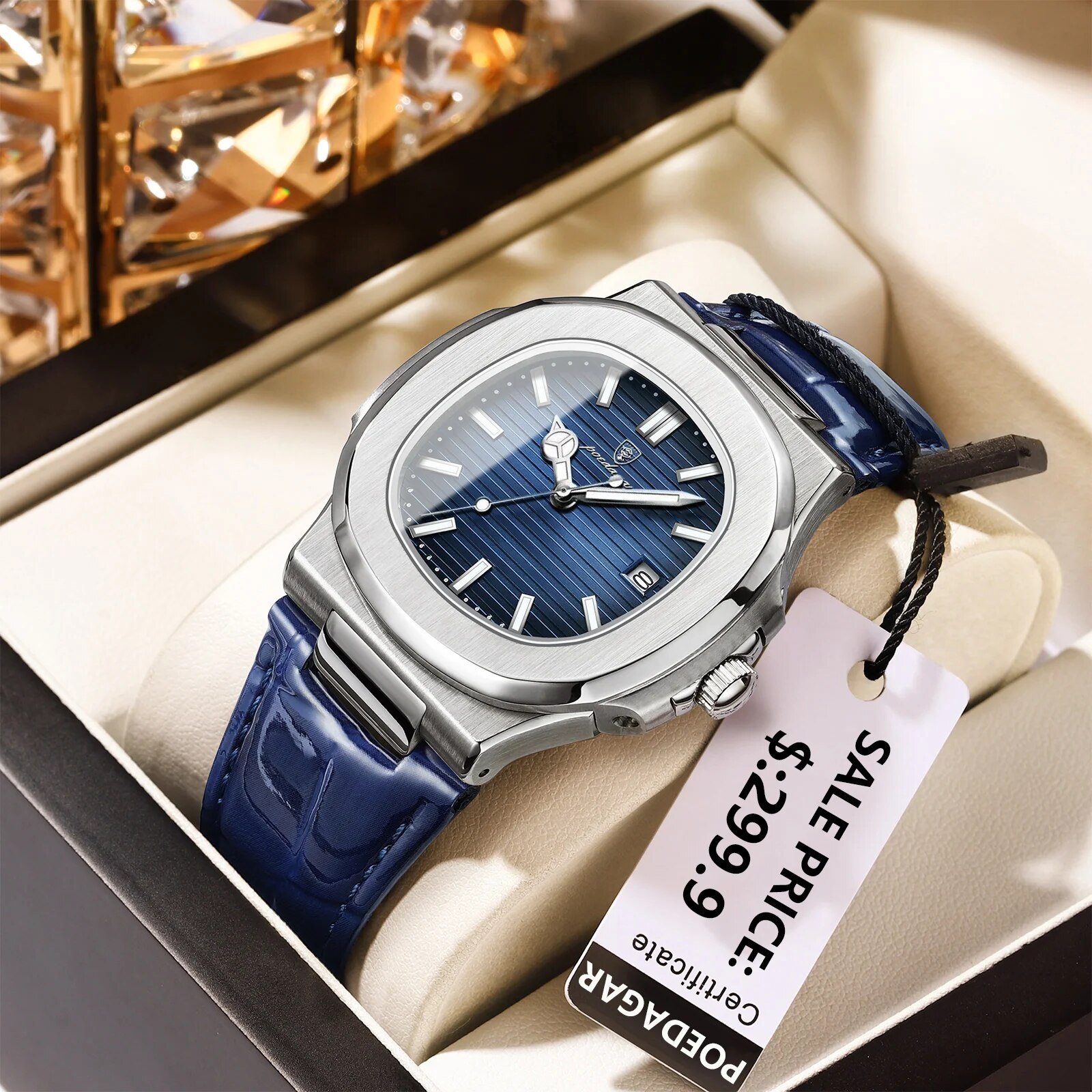 Luxury Watch Top 10 - POEDAGAR 탑 럭셔리 스퀘어 남자 시계