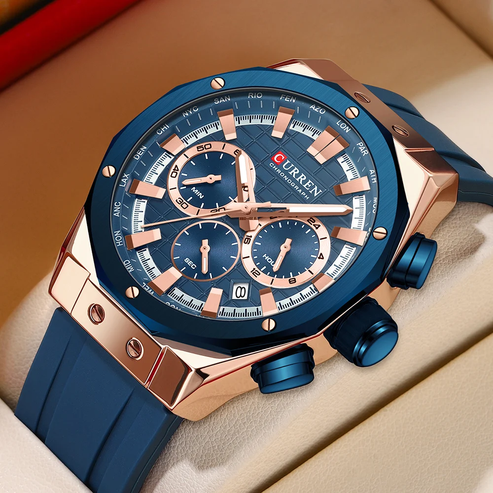 Luxury Watch Magazine - CURREN 럭셔리 브랜드 하이 퀄리티 크로노그래프