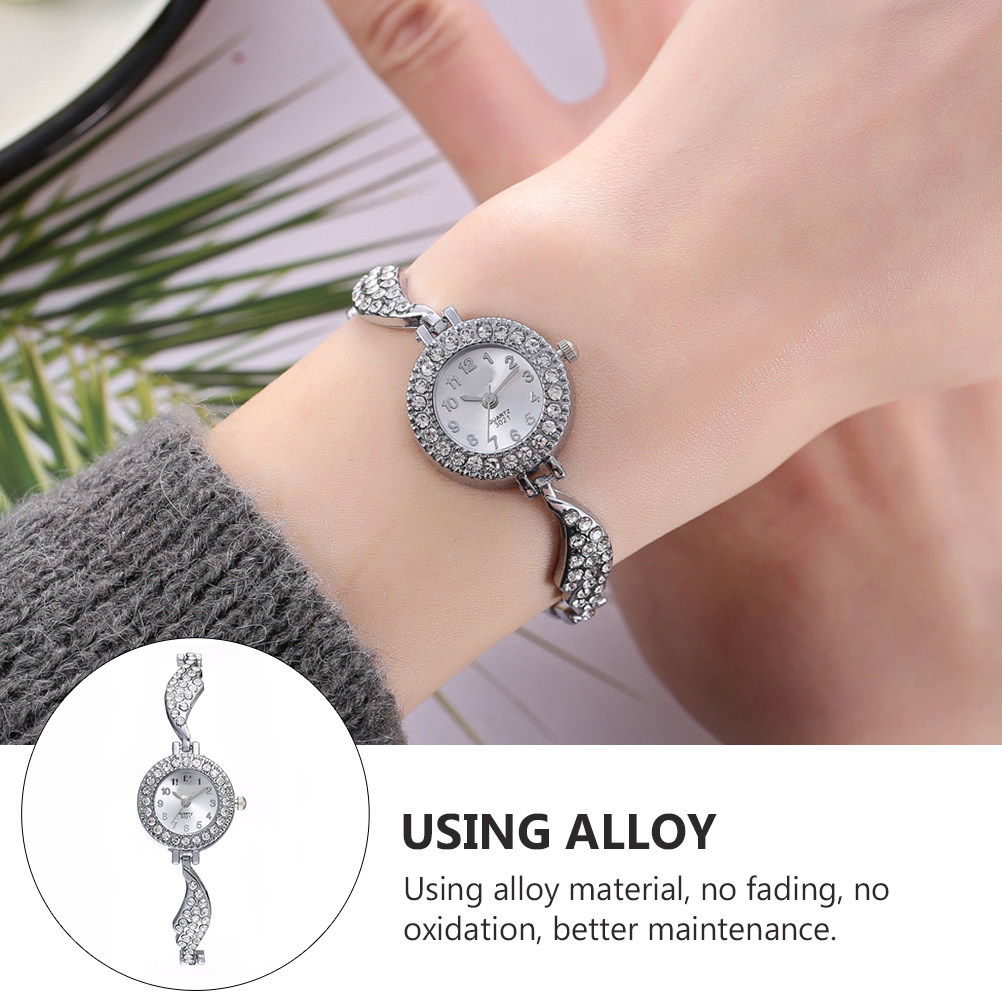 여성용 라인스톤 장식 날개 모양 쿼츠 시계, 합금 밴드 - Luxury Watch Gift For Her 리뷰 및 가격