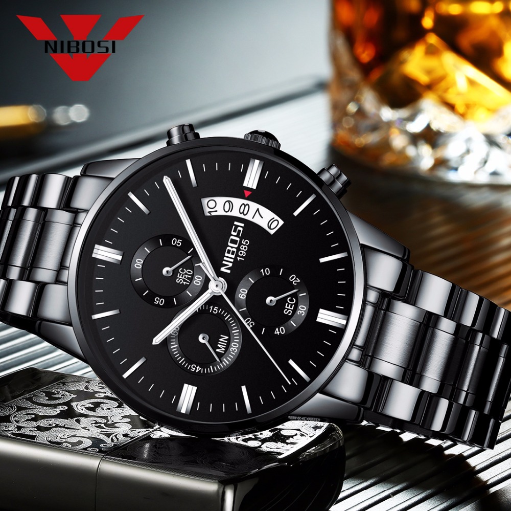 NIBOSI 스테인레스 스틸 블랙 쿼츠 시계 남성 시계 - Luxury Watch Top 10 리뷰 및 가격
