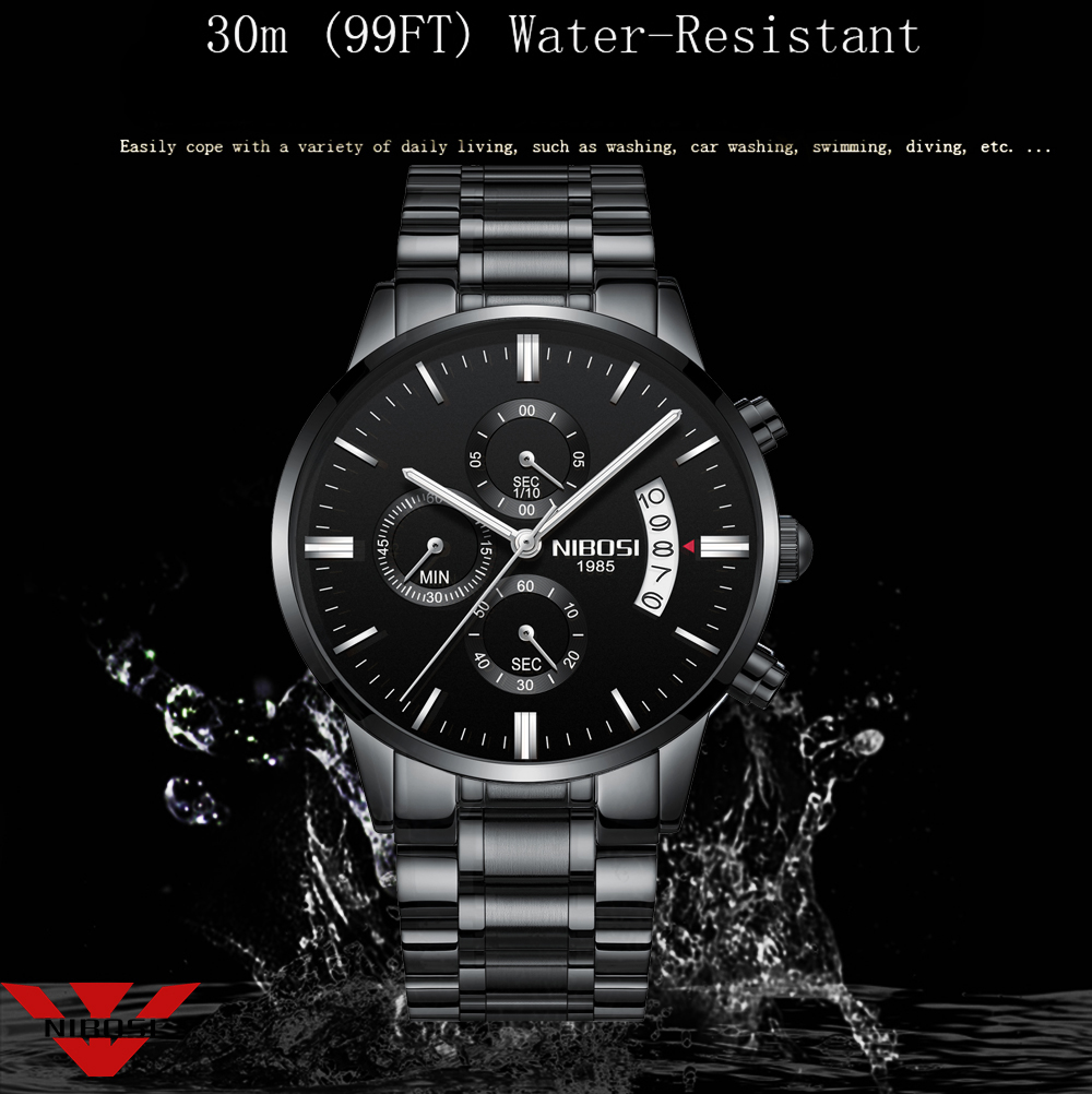 NIBOSI 스테인레스 스틸 블랙 쿼츠 시계 남성 시계 - Luxury Watch Top 10 리뷰 및 가격