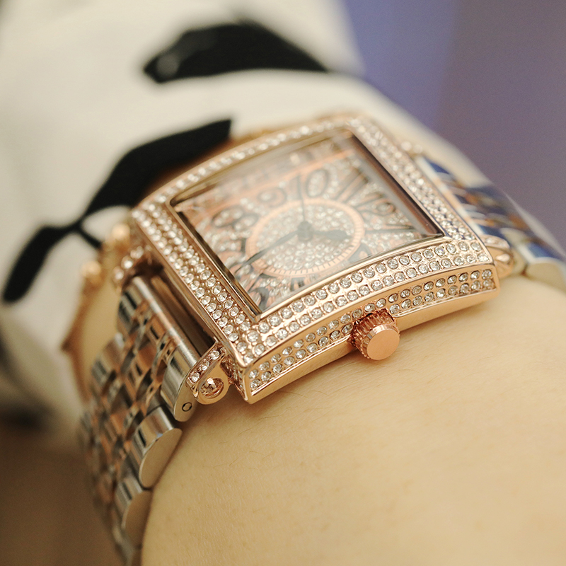 스퀘어 오리지널 브랜드 고품질 크리스탈 여성용 손목시계 - Luxury Watch Top 10 리뷰 및 가격