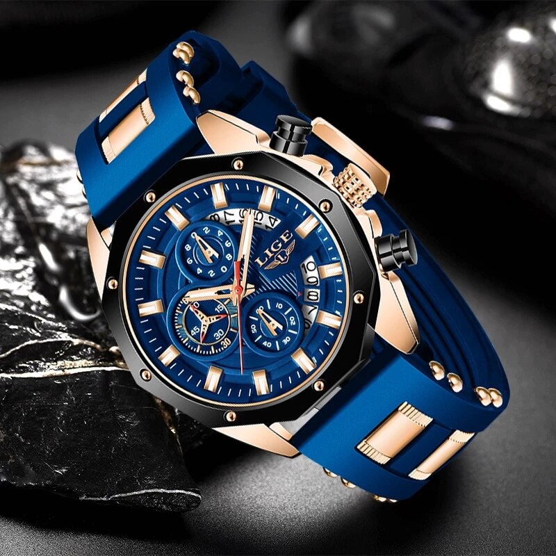 LIGE 패션 남성 시계, 탑 브랜드 럭셔리 실리콘 스 - Luxury Watch Maker 리뷰 및 가격