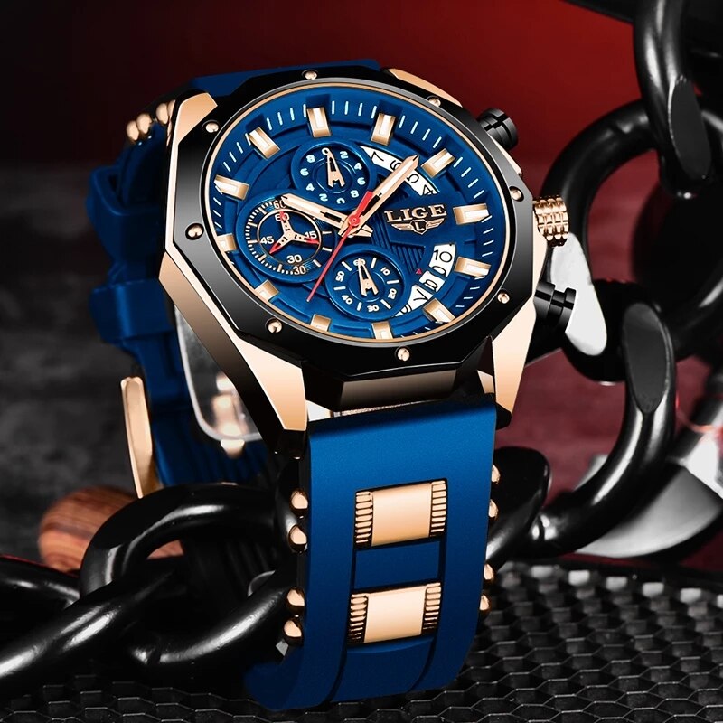 LIGE 패션 남성 시계, 탑 브랜드 럭셔리 실리콘 스 - Luxury Watch Maker 리뷰 및 가격