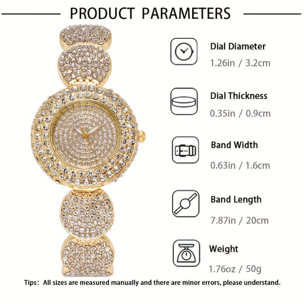5개/세트 여성용 시계 럭셔리 라인스톤 쿼츠 시계 아날 - Luxury Watch Gift For Her 리뷰 및 가격