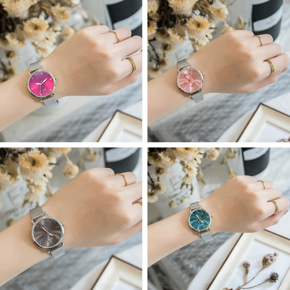세련된 여성용 쿼츠 시계, 메쉬 소재의 합금 팔찌, 광 - Luxury Watch Gift For Her 리뷰 및 가격
