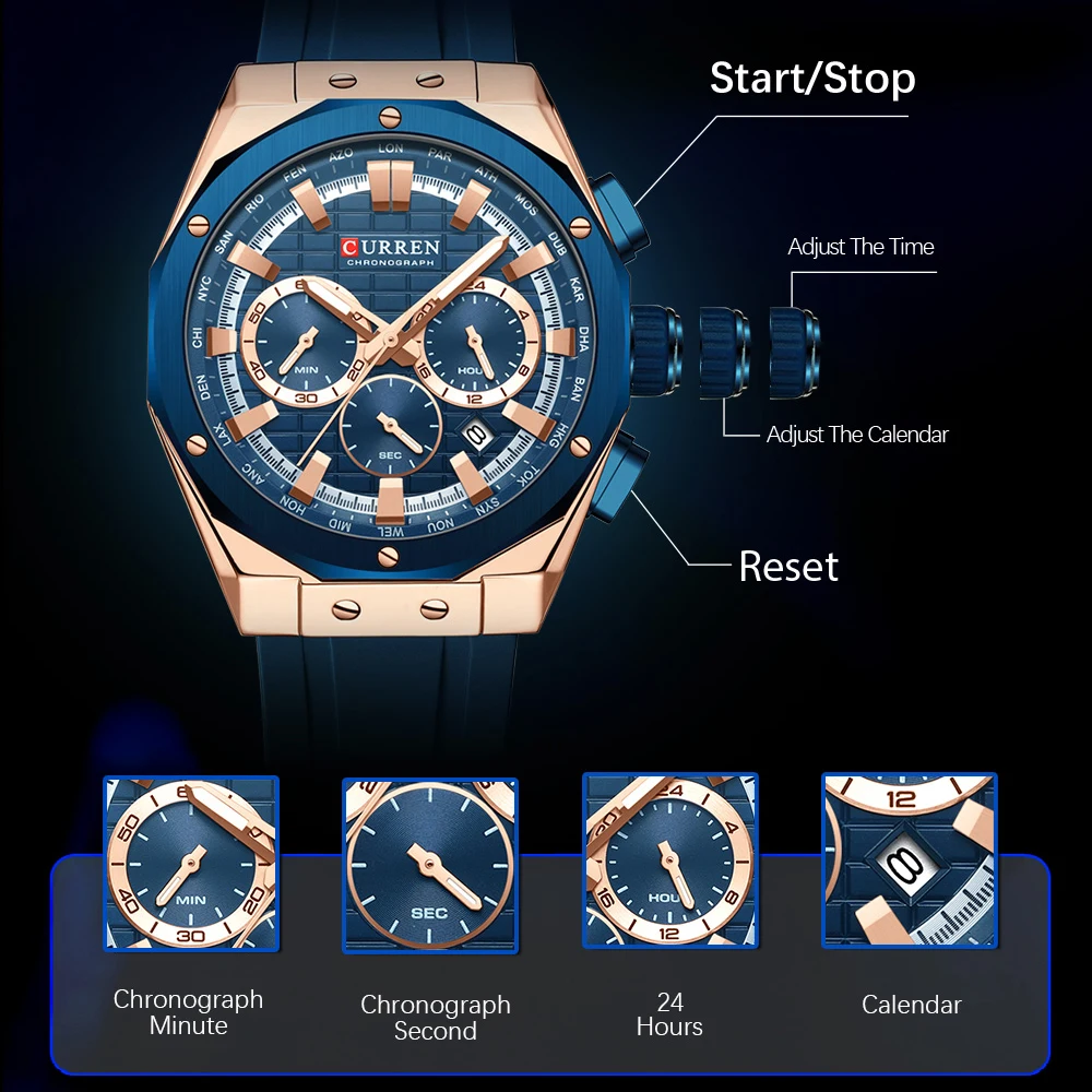 CURREN 럭셔리 브랜드 하이 퀄리티 크로노그래프 야 - Luxury Watch Magazine 리뷰 및 가격