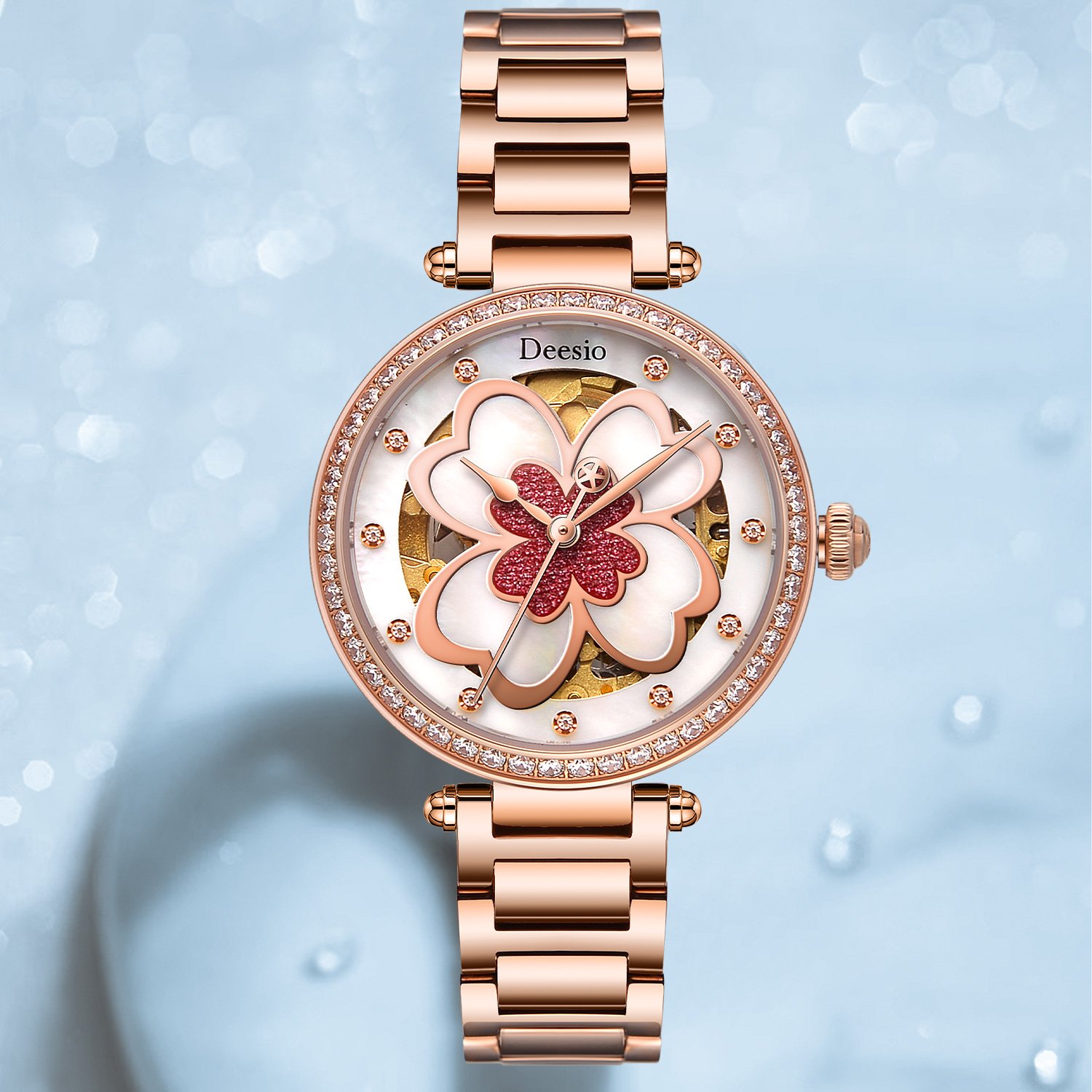 Deesio 여성용 자동 시계 스테인레스 스틸 스켈레톤 - Luxury Watch Gift For Her 리뷰 및 가격