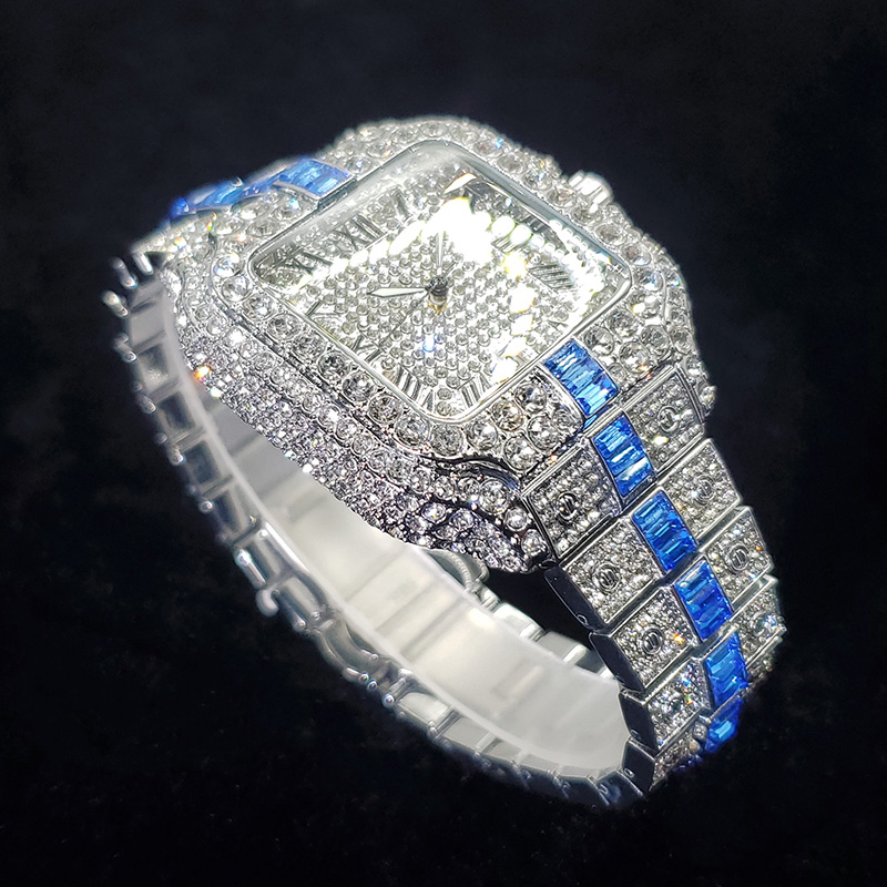 새로운 패션 다이아몬드 시계 남성용 아이스 아웃 블링블 - Luxury Watch Iceberg 리뷰 및 가격