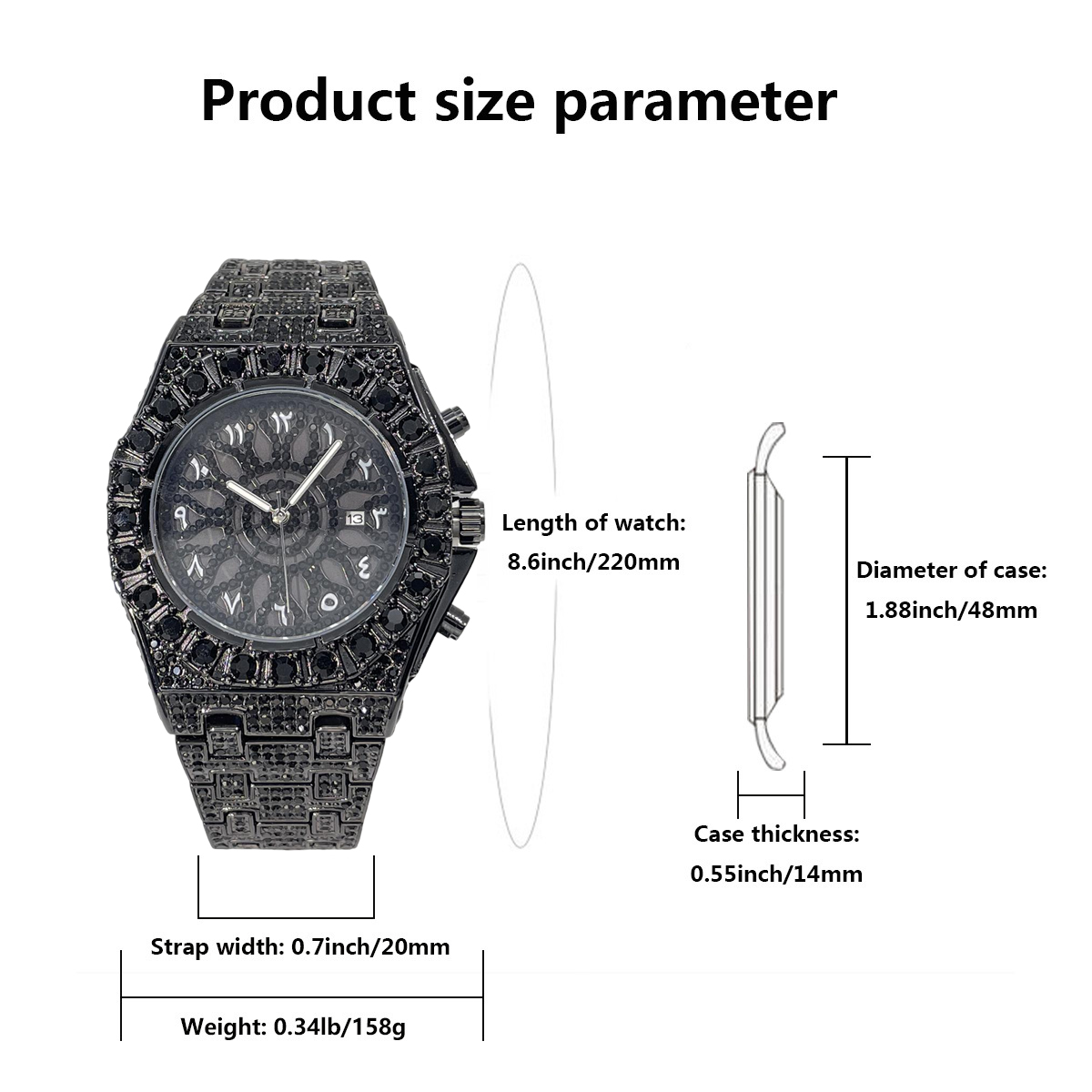 유니게트 쿨 블랙 다이아몬드 남성용 시계, 럭셔리 힙합 - Luxury Watch Iceberg 리뷰 및 가격