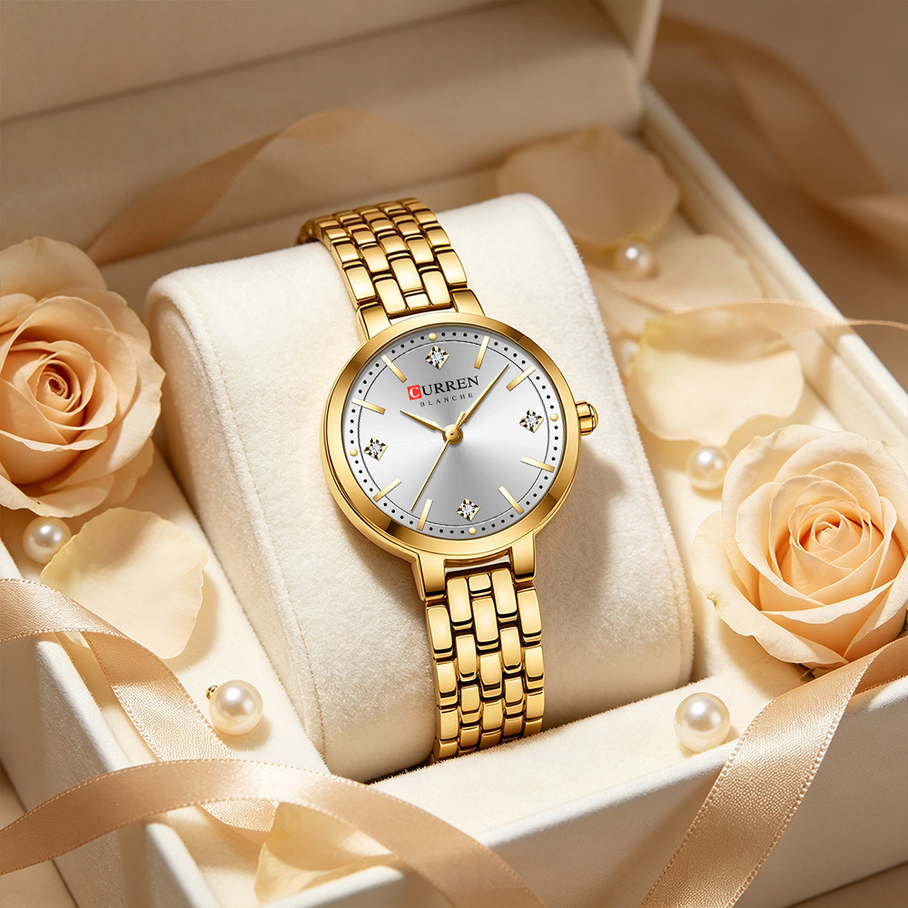 CURREN 여성용 미니멀리스트 얇은 손목시계, 반짝이 - Luxury Watch Gift For Her 리뷰 및 가격