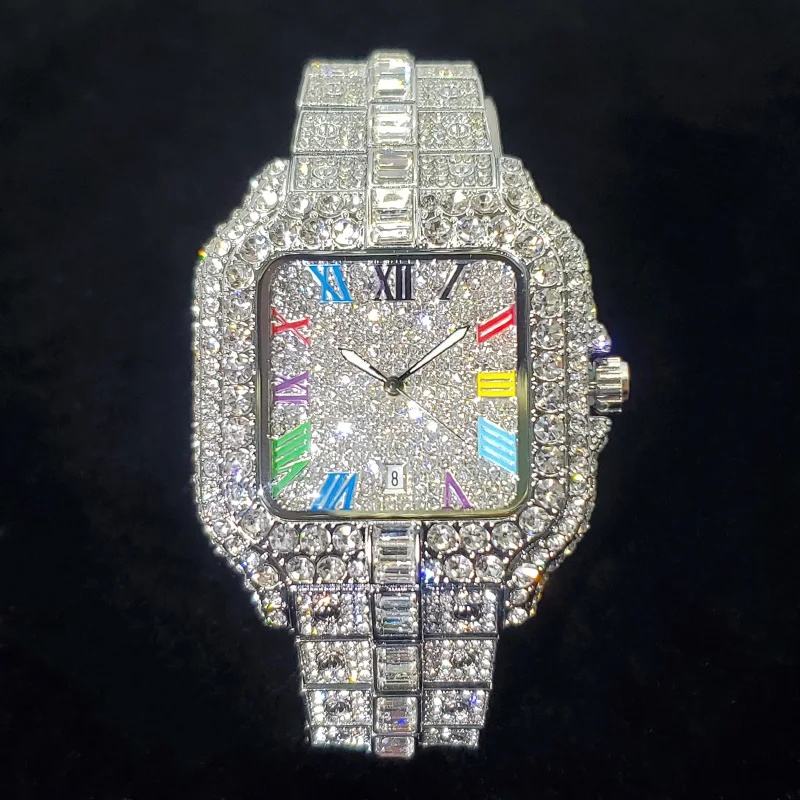 새로운 고급스러운 아이스 아웃 스타일의 사각형 쿼츠 시 - Luxury Watch Iceberg 리뷰 및 가격