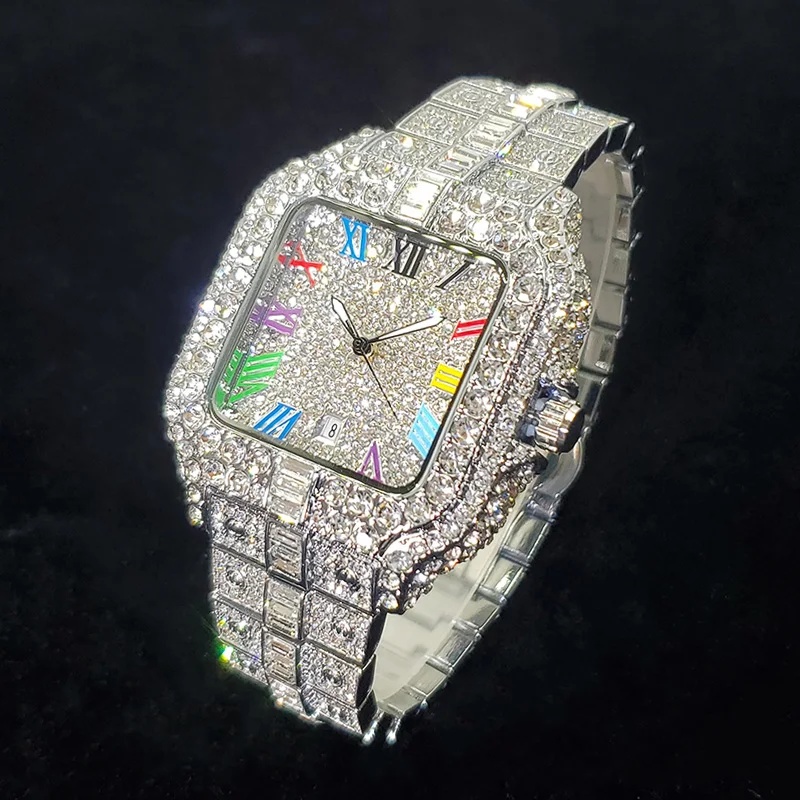 새로운 고급스러운 아이스 아웃 스타일의 사각형 쿼츠 시 - Luxury Watch Iceberg 리뷰 및 가격