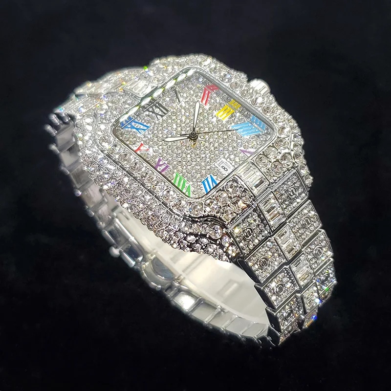 새로운 고급스러운 아이스 아웃 스타일의 사각형 쿼츠 시 - Luxury Watch Iceberg 리뷰 및 가격